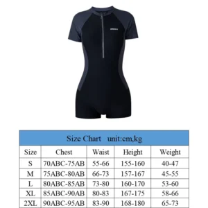 New Women's One-piece Swimming Suit Short Sleeve Boxers Swimwear Quick-dry  Front Zip Thin Swimsuit Fashion  Summer Beach Suit 6